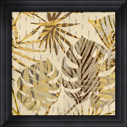 Framed Palm Festoon Gold II Print