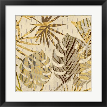 Framed Palm Festoon Gold II Print