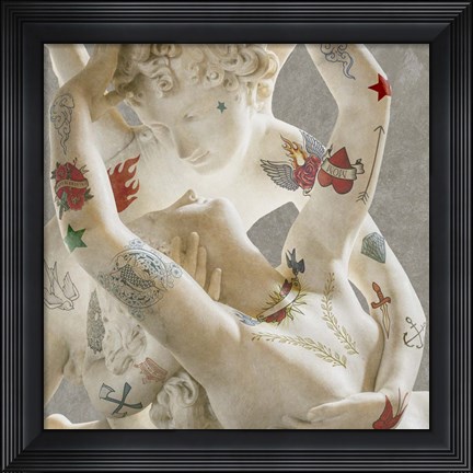 Framed Tattooed Lovers (Cupid &amp; Psyche) Print