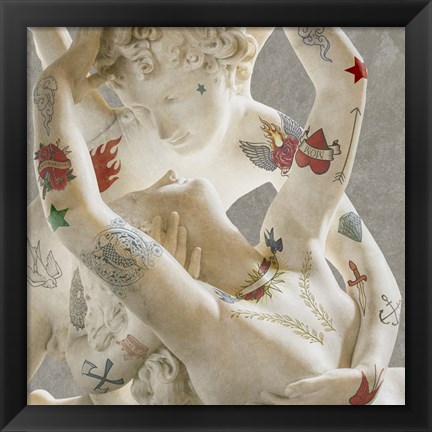 Framed Tattooed Lovers (Cupid &amp; Psyche) Print