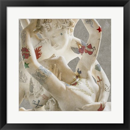 Framed Tattooed Lovers (Cupid &amp; Psyche) Print