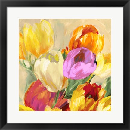 Framed Colorful Tulips I Print