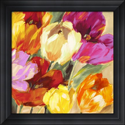 Framed Colorful Tulips II Print