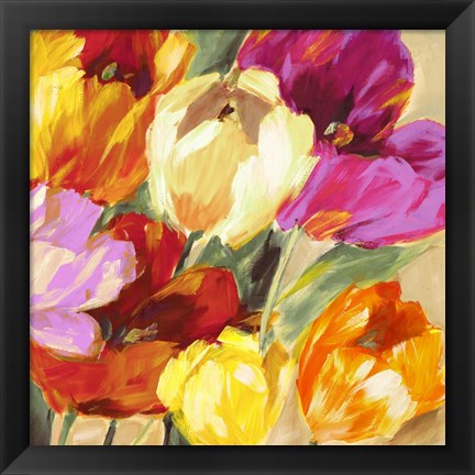 Framed Colorful Tulips II Print