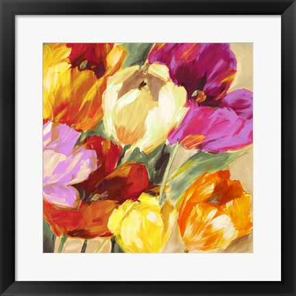 Framed Colorful Tulips II Print