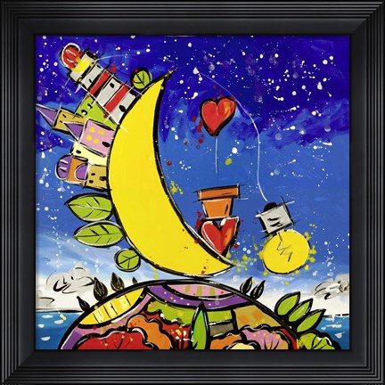 Framed Guarda che Luna Guarda che Amare Print