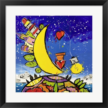 Framed Guarda che Luna Guarda che Amare Print