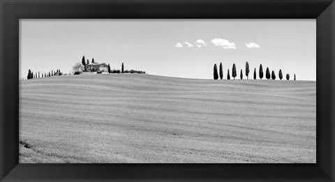 Framed Strada del Brunello, Tuscany (BW) Print