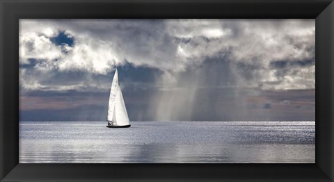 Framed Sailing on a Silver Sea Print