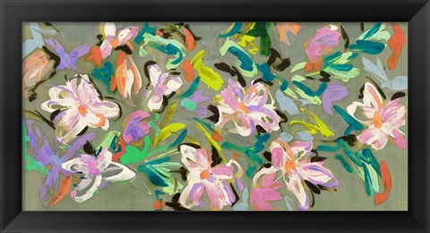 Framed Waterlilies Parade Print