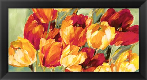 Framed Field of Tulips Print