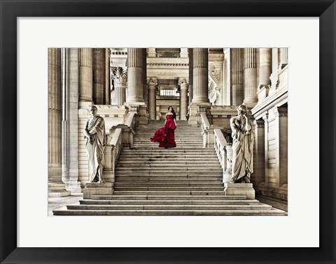 Framed Dame  l&#39;escalier Print