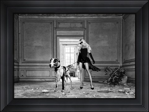 Framed Unconventional Womenscape #7, In the Palace (BW) Print