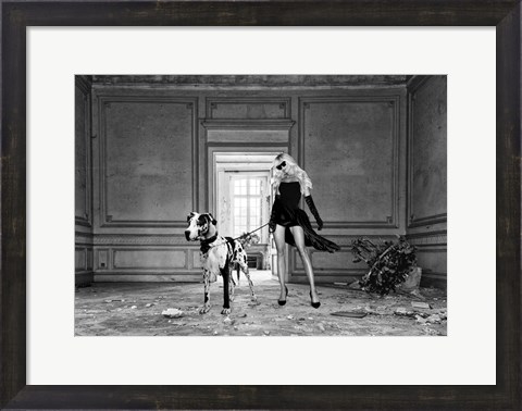 Framed Unconventional Womenscape #7, In the Palace (BW) Print