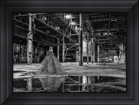 Framed Unconventional Womenscape #8, The Factory (BW) Print