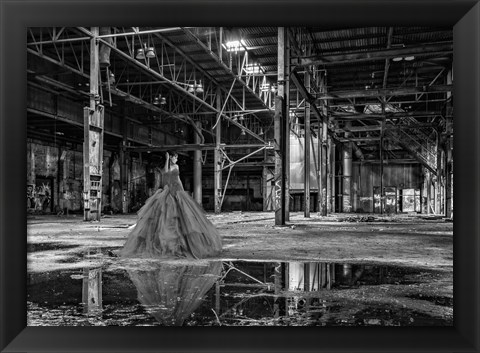 Framed Unconventional Womenscape #8, The Factory (BW) Print