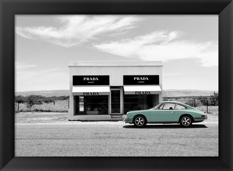 Framed Marfa, Texas (BW) Print