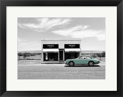 Framed Marfa, Texas (BW) Print