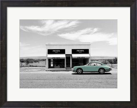 Framed Marfa, Texas (BW) Print