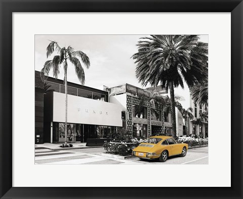 Framed Rodeo Drive, Beverly Hills, California (BW) Print