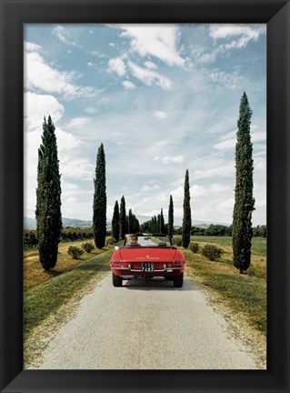 Framed Sportscar in Tuscany Print
