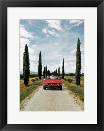 Framed Sportscar in Tuscany Print