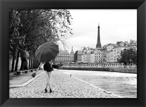 Framed Quai de la Seine (BW) Print