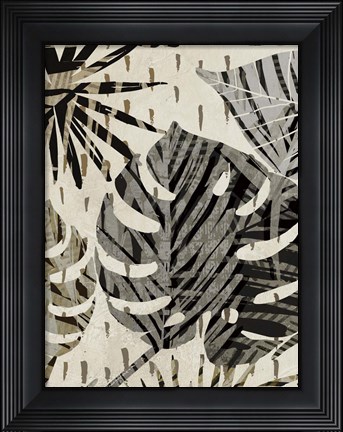 Framed Grey Palms Panel III Print