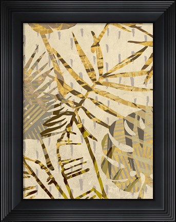 Framed Golden Palms Panel II Print