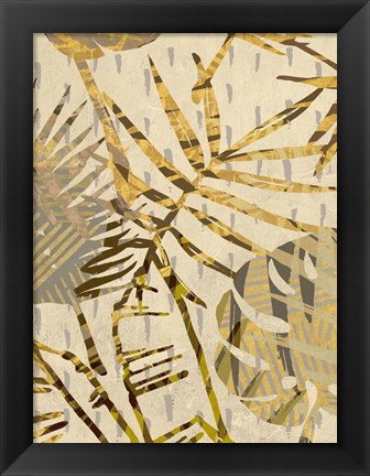 Framed Golden Palms Panel II Print