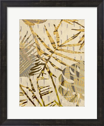 Framed Golden Palms Panel II Print