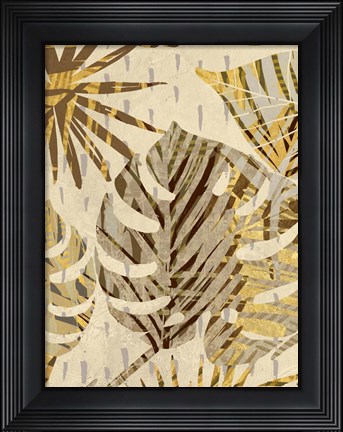 Framed Golden Palms Panel III Print