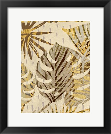 Framed Golden Palms Panel III Print