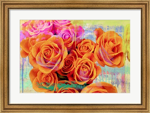 Framed Dripping Roses Print