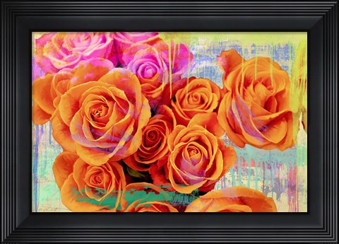 Framed Dripping Roses Print