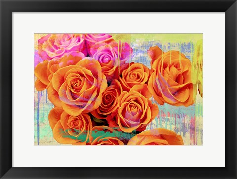 Framed Dripping Roses Print