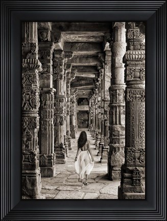 Framed At the Temple, India (BW) Print