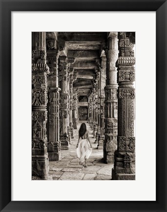 Framed At the Temple, India (BW) Print