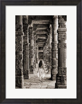 Framed At the Temple, India (BW) Print