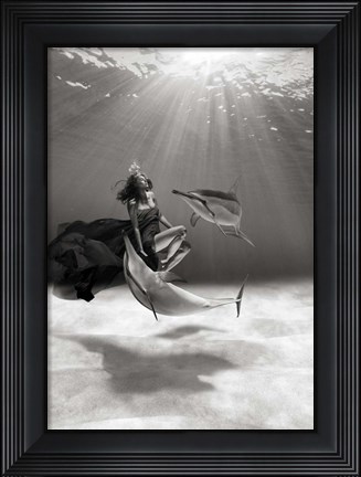Framed Dancing in the Ocean Print