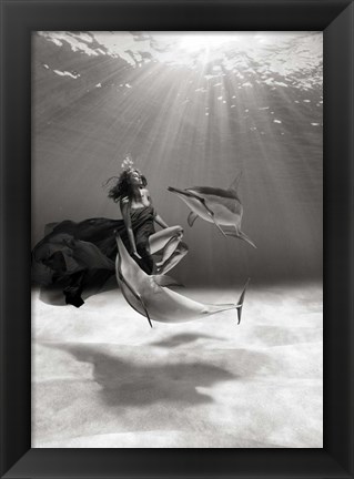 Framed Dancing in the Ocean Print