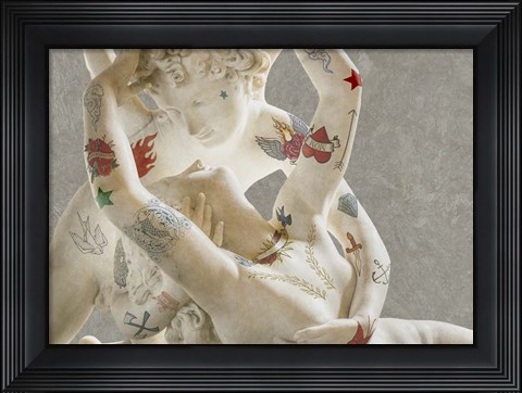 Framed Tattooed Lovers (Cupid &amp; Psyche) Print