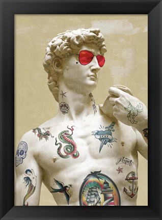 Framed Tattooed David Print
