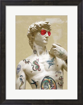 Framed Tattooed David Print