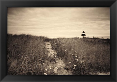 Framed Nantucket Light Sepia Print