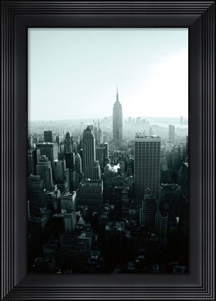 Framed Empire Blue Gray Print