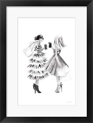 Framed Paris Girlfriends II BW Print