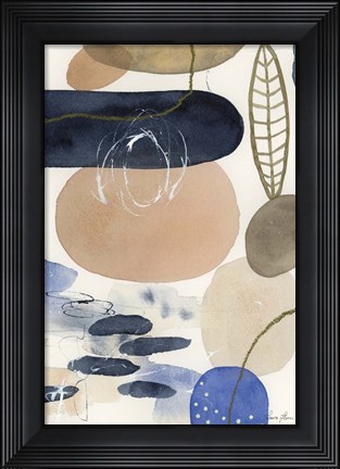 Framed Leaves and Stones IV Print