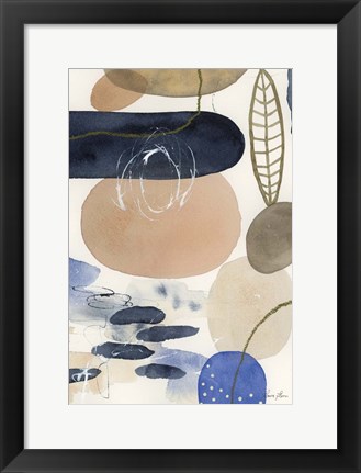 Framed Leaves and Stones IV Print