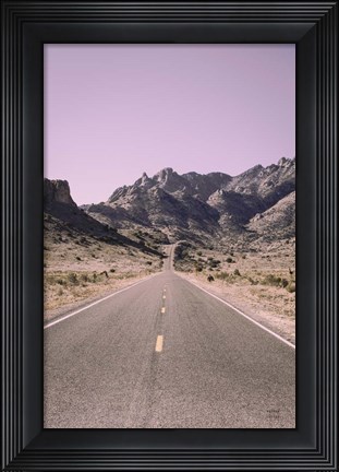 Framed Road to Old West Purple Print